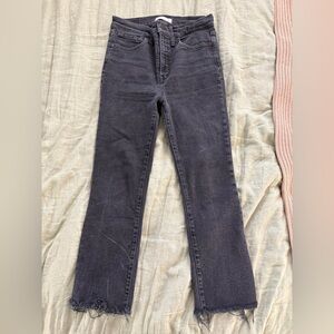 Madewell Cali Demi-Boot Jeans Size 28 Black‎ Womens Raw Hem